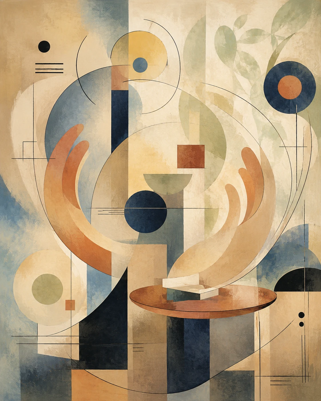 Composição abstrata inspirada no encontro humano